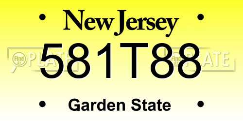 581T88 New Jersey License Plate