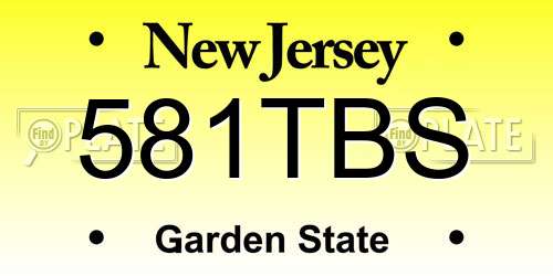 581TBS New Jersey License Plate
