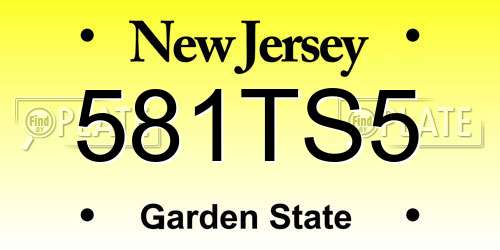 581TS5 New Jersey License Plate
