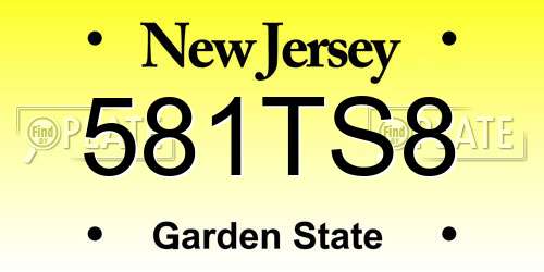 581TS8 New Jersey License Plate