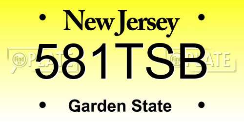 581TSB New Jersey License Plate