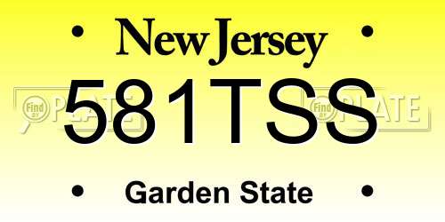 581TSS New Jersey License Plate