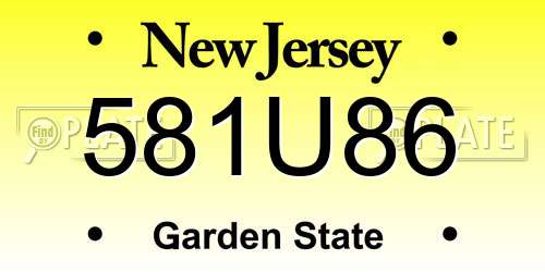 581U86 New Jersey License Plate