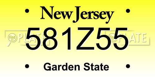581Z55 New Jersey License Plate