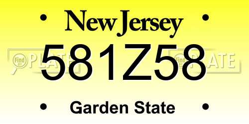 581Z58 New Jersey License Plate