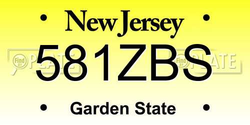 581ZBS New Jersey License Plate