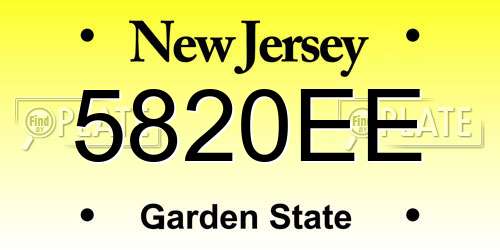 5820EE New Jersey License Plate
