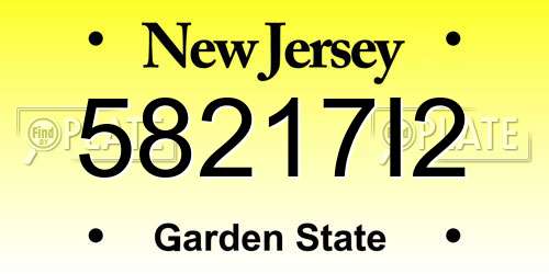 58217I2 New Jersey License Plate