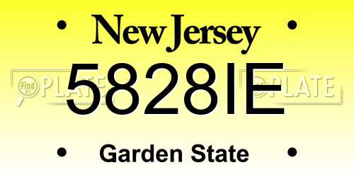 5828IE New Jersey License Plate
