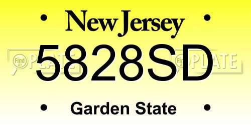 5828SD New Jersey License Plate