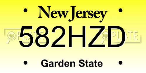 582HZD New Jersey License Plate