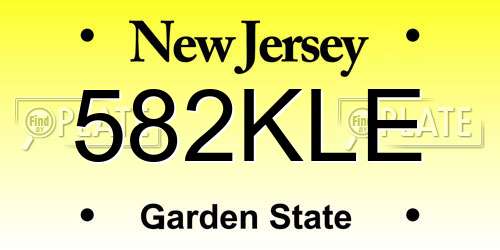 582KLE New Jersey License Plate