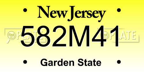 582M41 New Jersey License Plate