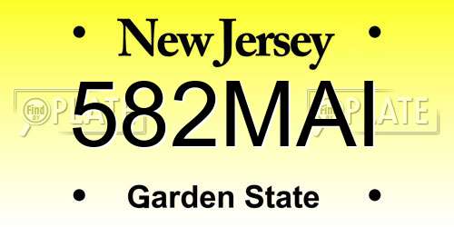 582MAI New Jersey License Plate