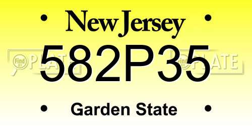 582P35 New Jersey License Plate