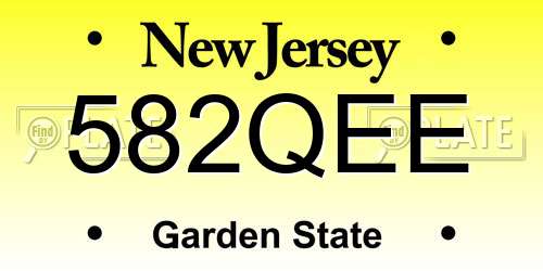 582QEE New Jersey License Plate