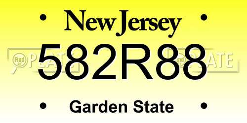 582R88 New Jersey License Plate