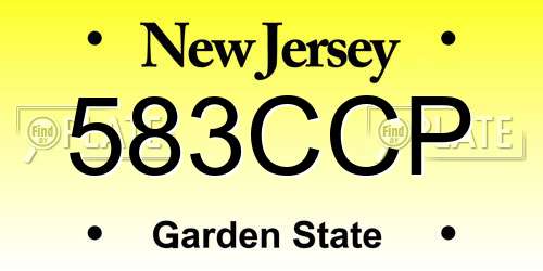 583CCP New Jersey License Plate
