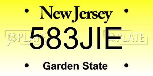 583JIE New Jersey License Plate