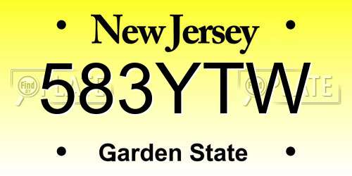 583YTW New Jersey License Plate