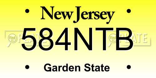 584NTB New Jersey License Plate