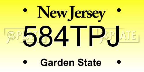 584TPJ New Jersey License Plate