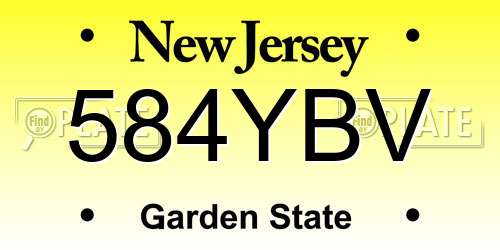 584YBV New Jersey License Plate