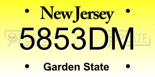 5853DM New Jersey License Plate