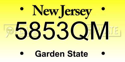 5853QM New Jersey License Plate