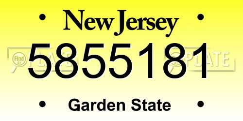 5855181 New Jersey License Plate