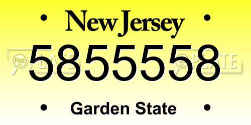 5855558 New Jersey License Plate