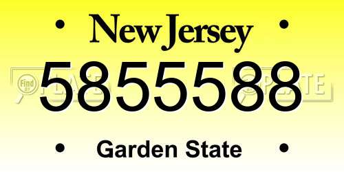 5855588 New Jersey License Plate