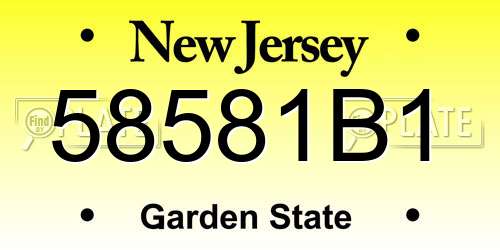 58581B1 New Jersey License Plate