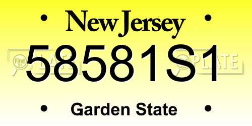 58581S1 New Jersey License Plate