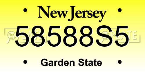58588S5 New Jersey License Plate