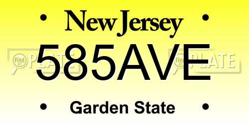 585AVE New Jersey License Plate