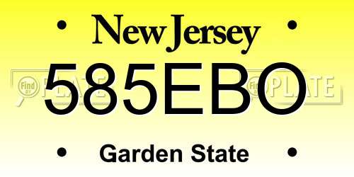 585EBO New Jersey License Plate