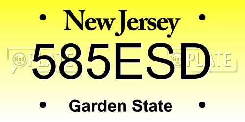 585ESD New Jersey License Plate