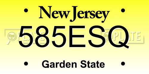 585ESQ New Jersey License Plate
