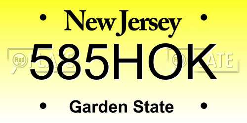 585HOK New Jersey License Plate