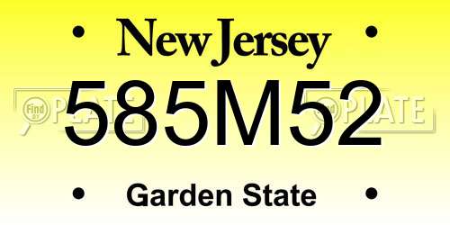 585M52 New Jersey License Plate