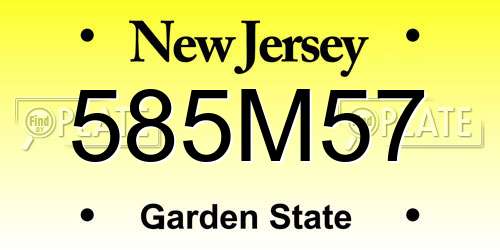 585M57 New Jersey License Plate