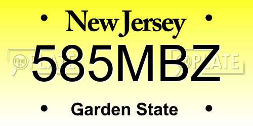 585MBZ New Jersey License Plate