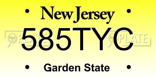 585TYC New Jersey License Plate