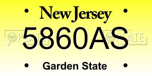 5860AS New Jersey License Plate