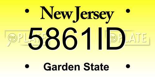 5861ID New Jersey License Plate