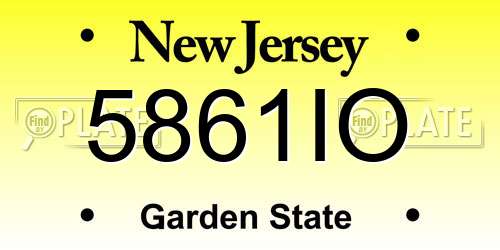 5861IO New Jersey License Plate