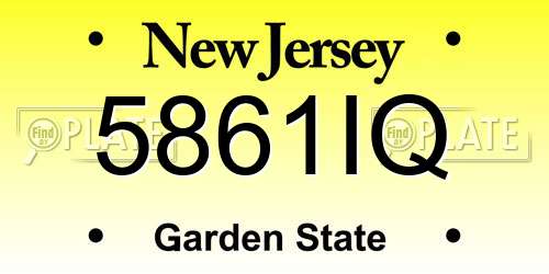 5861IQ New Jersey License Plate