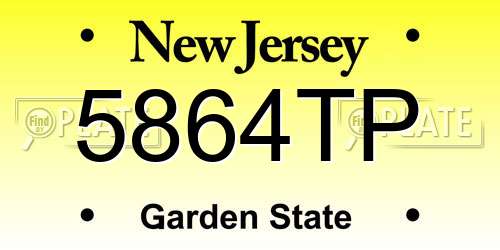 5864TP New Jersey License Plate
