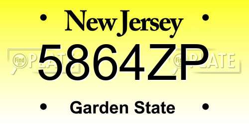 5864ZP New Jersey License Plate